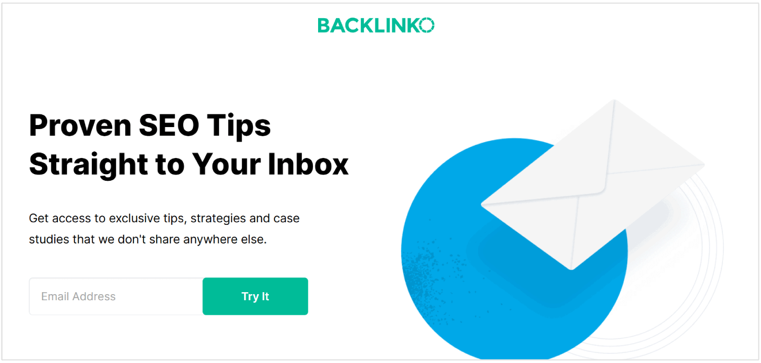 Backlinko SEO Newsletter signup